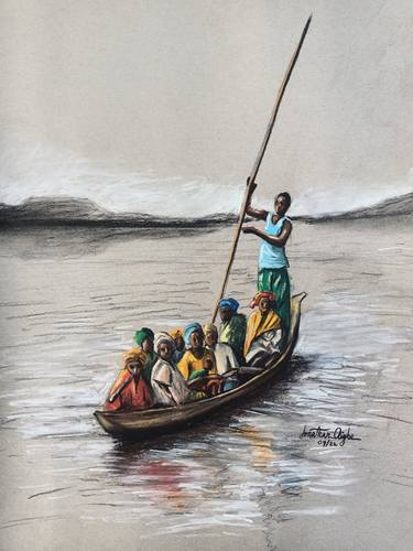 Print of Rural life Paintings by Jonathan Aigbe