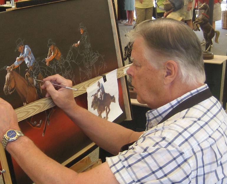 Original Figurative Horse Painting by Hugh Blanding