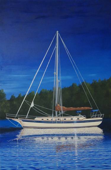 Print of Figurative Sailboat Paintings by Hugh Blanding