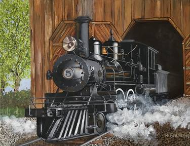 Print of Figurative Train Paintings by Hugh Blanding