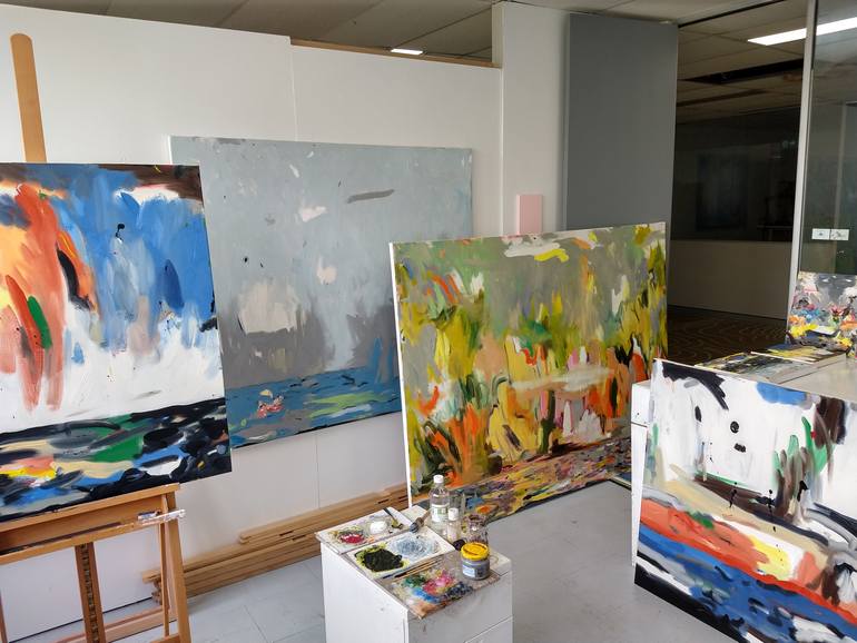 Original Abstract Expressionism Abstract Painting by Tyrone Layne