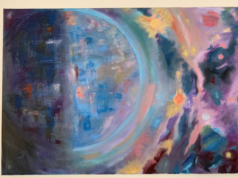 Original Abstract Outer Space Painting by Elena Artemyeva Pulino