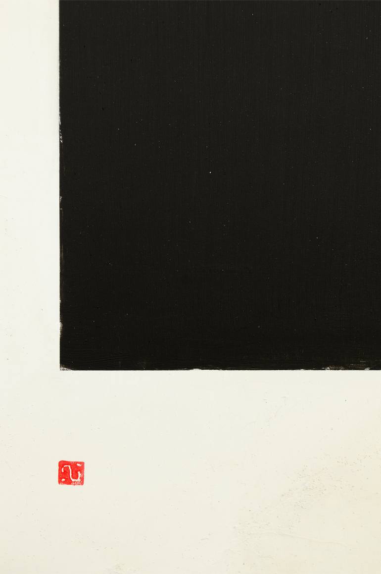 Original Black & White Abstract Painting by Andrea Volpicelli