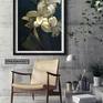 A classic and elegant floral picture. The subtle muted tones are designed to instill a kind of peace in the viewer. 
Orange tree flowers deep in leaves during the Siesta.
Light reflections fell on the flower's petals hiding it in the shadows.
A warm blurry glow was made using the sfumato technique, which adds mystery to everyday things.

Painting made with Acrylic & Oil on medium-density fiber (MDF Wood) board.