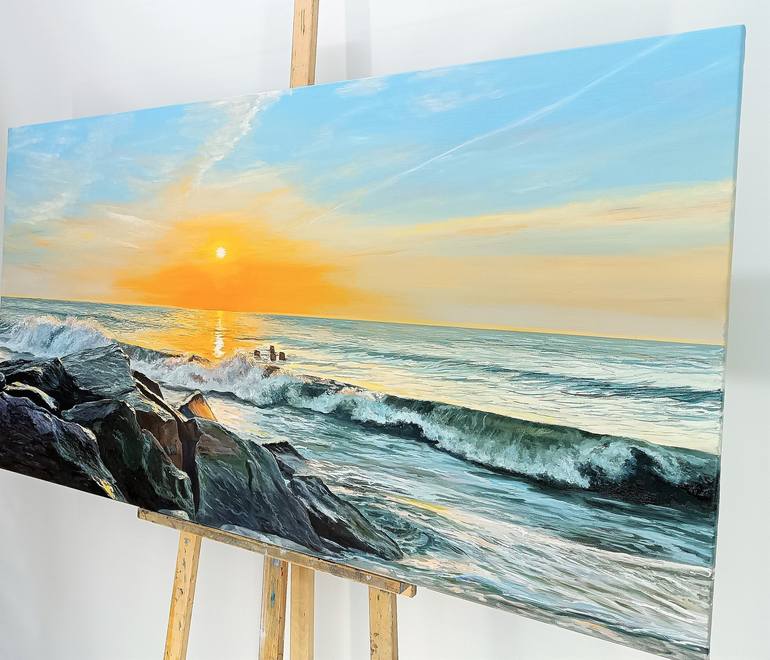 Original Contemporary Beach Painting by Mantas Naulickas