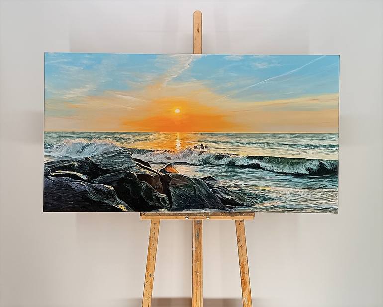 Original Contemporary Beach Painting by Mantas Naulickas