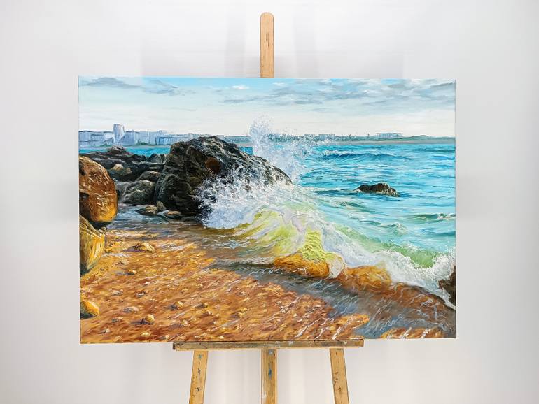 Original Contemporary Beach Painting by Mantas Naulickas