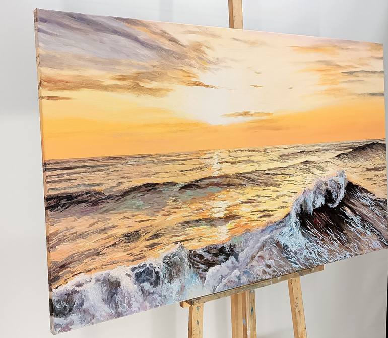 Original Fine Art Seascape Painting by Mantas Naulickas