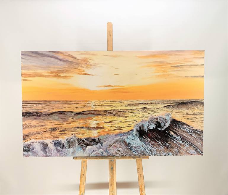 Original Fine Art Seascape Painting by Mantas Naulickas