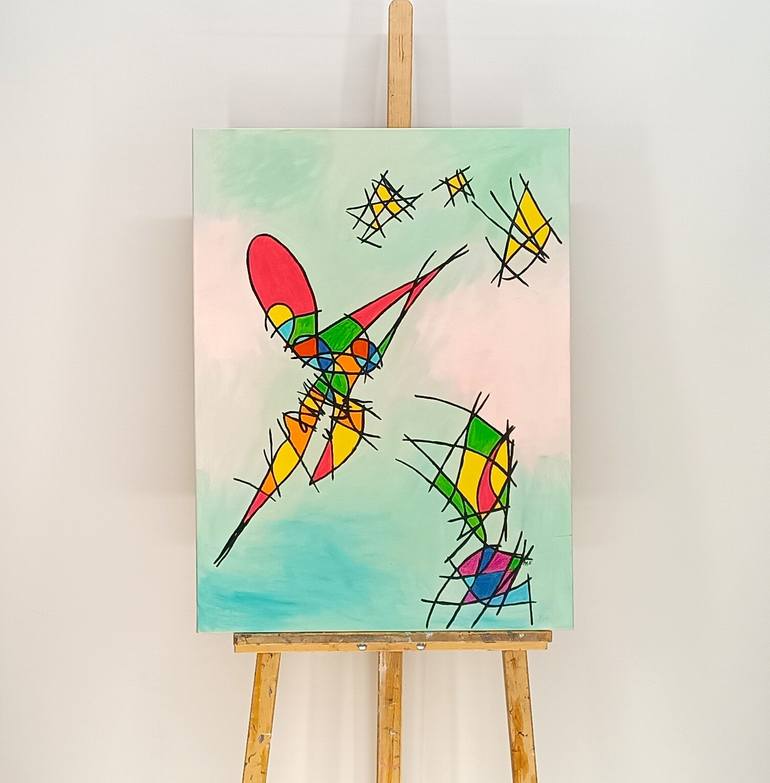 Original Abstract People Painting by Mantas Naulickas