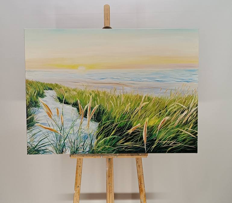 Original Realism Beach Painting by Mantas Naulickas