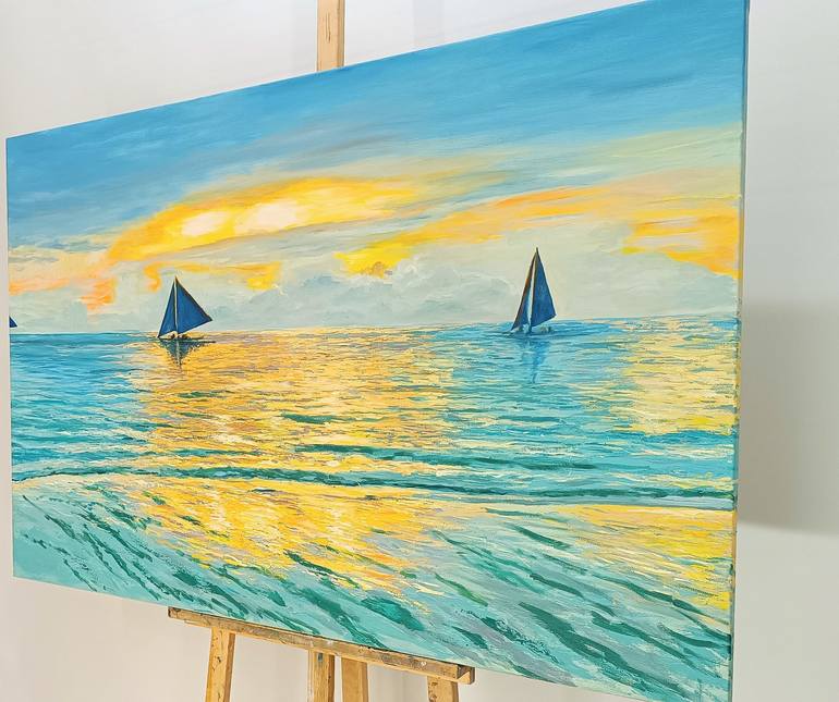 Original Photorealism Seascape Painting by Mantas Naulickas