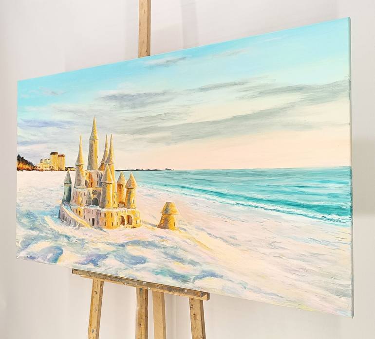 Original Photorealism Beach Painting by Mantas Naulickas