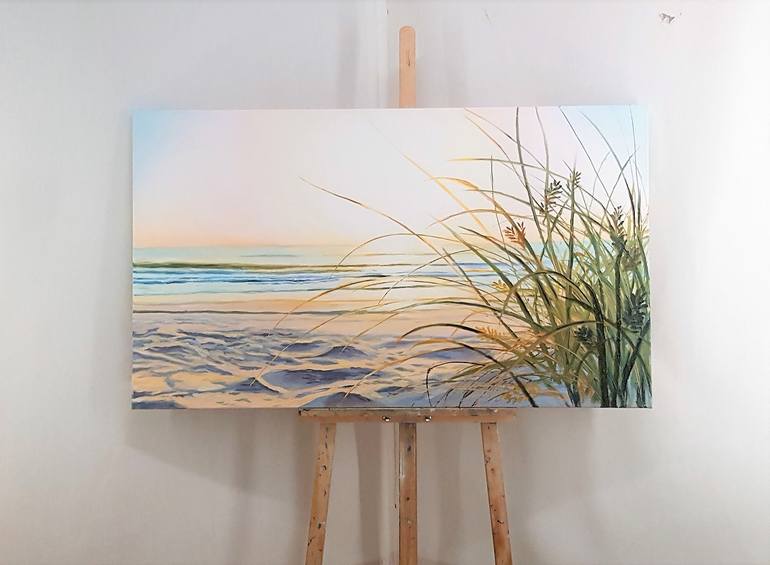 Original Fine Art Beach Painting by Mantas Naulickas