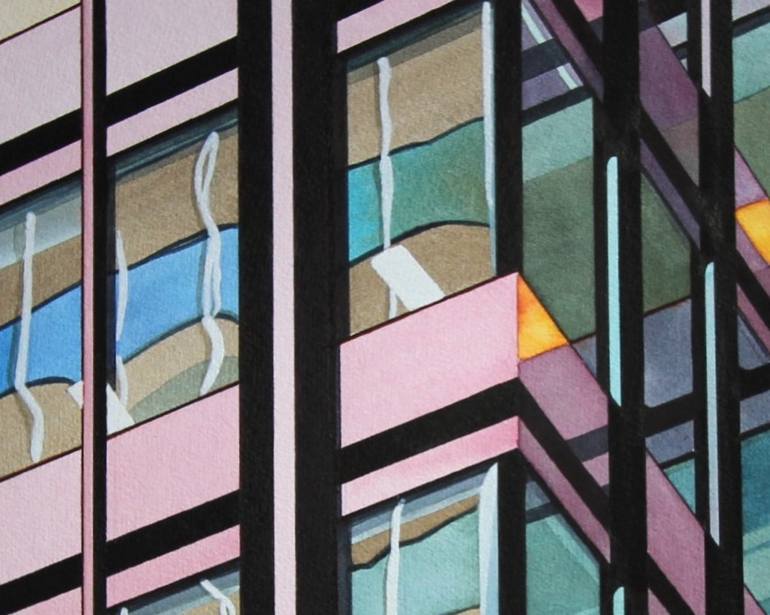 Original Art Deco Architecture Painting by Sarah Pais