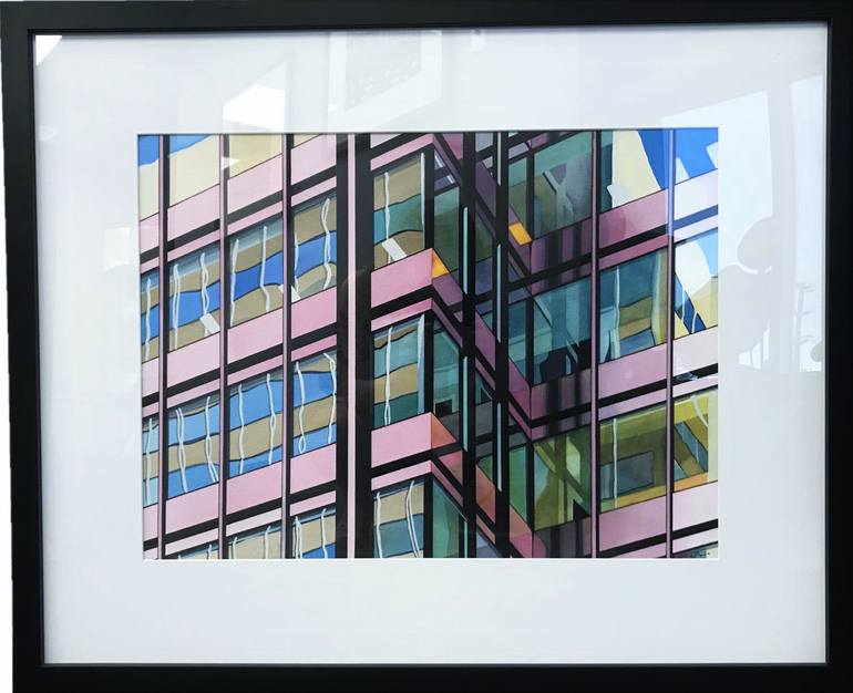 Original Art Deco Architecture Painting by Sarah Pais