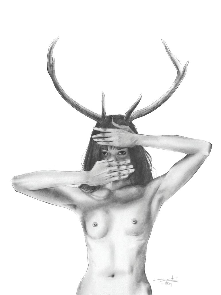 Original Realism Erotic Drawings by Isiah Johnson