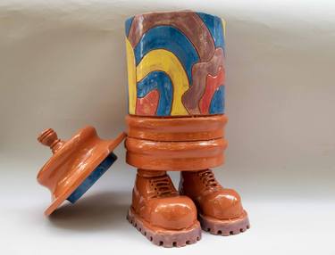 Saatchi Art Artist Anna Filatova; Sculpture, “Funky cookie jar in boots” #art