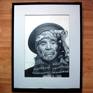 Original graphite pencil drawing on high quality paper (30 x 42 cm). 

The Artwork is matted and framed with glass (approx. size: 47 x 60 x 1 cm) and ready to hang.