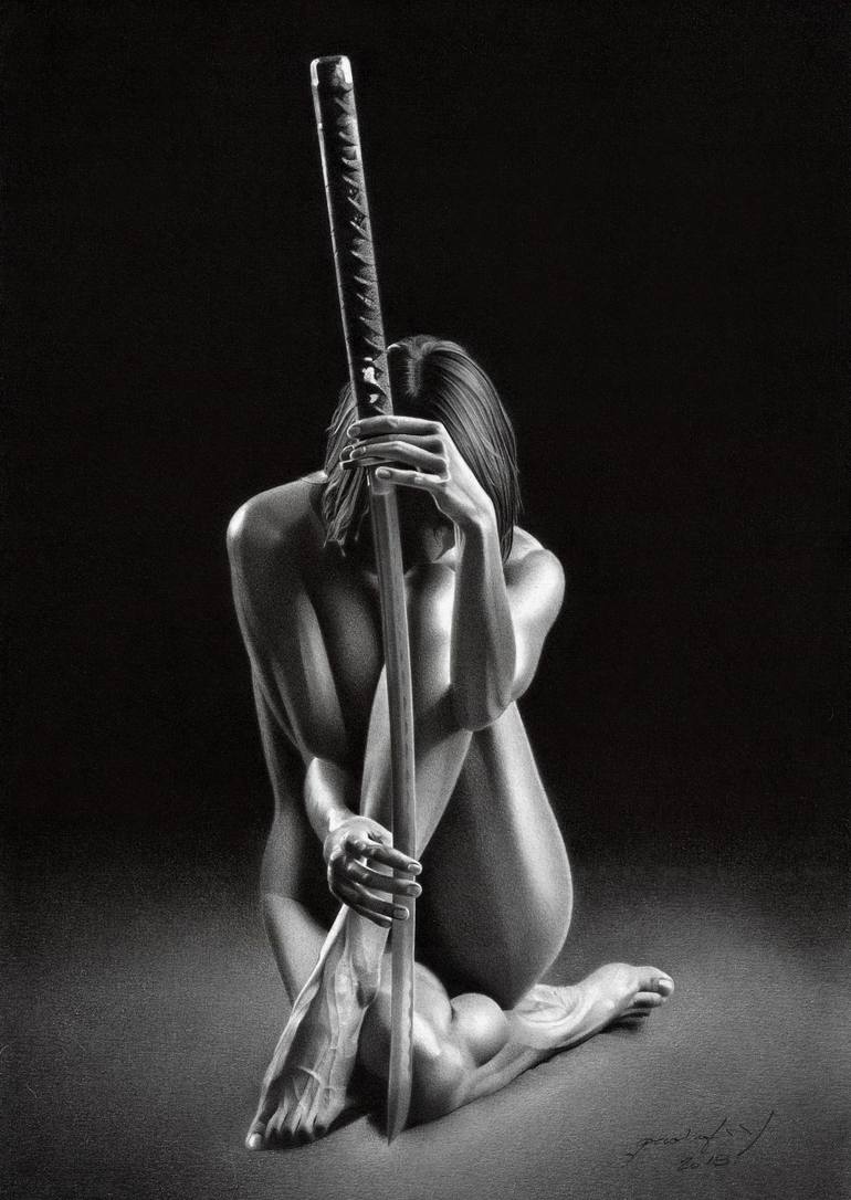 GIRL WITH KATANA - Print