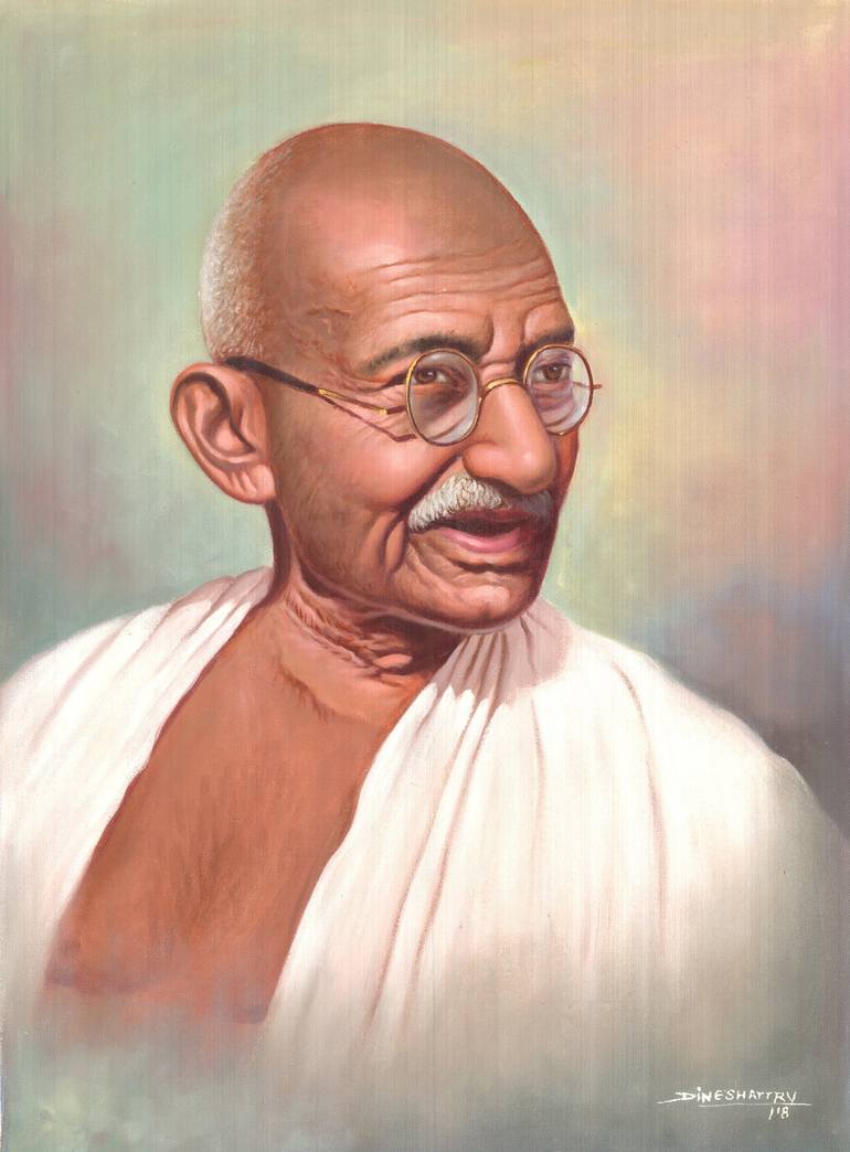 Mahatma Gandhi portrait Painting by Dinesh Attry | Saatchi Art