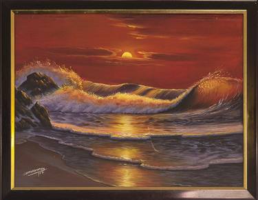 Print of Fine Art Seascape Paintings by Dinesh Attry