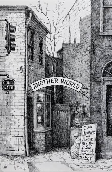 Original Cities Drawings by Anatol Woolf
