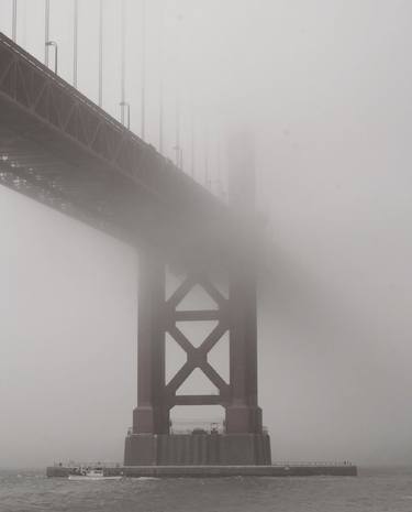 Golden Gate Bridge in Fog, Pencil colored digital photograph - Limited Edition of 50 thumb