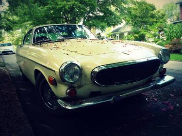 Yellow antique car, artistic photo thumb