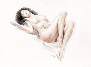 Sleeping Beauty, naked woman lying on the bed thumb