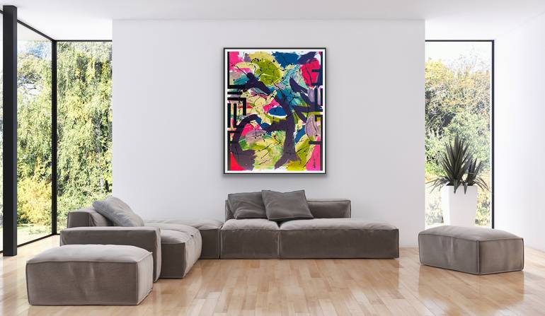 Original Abstract Expressionism Abstract Painting by Les Artisans Du Champ