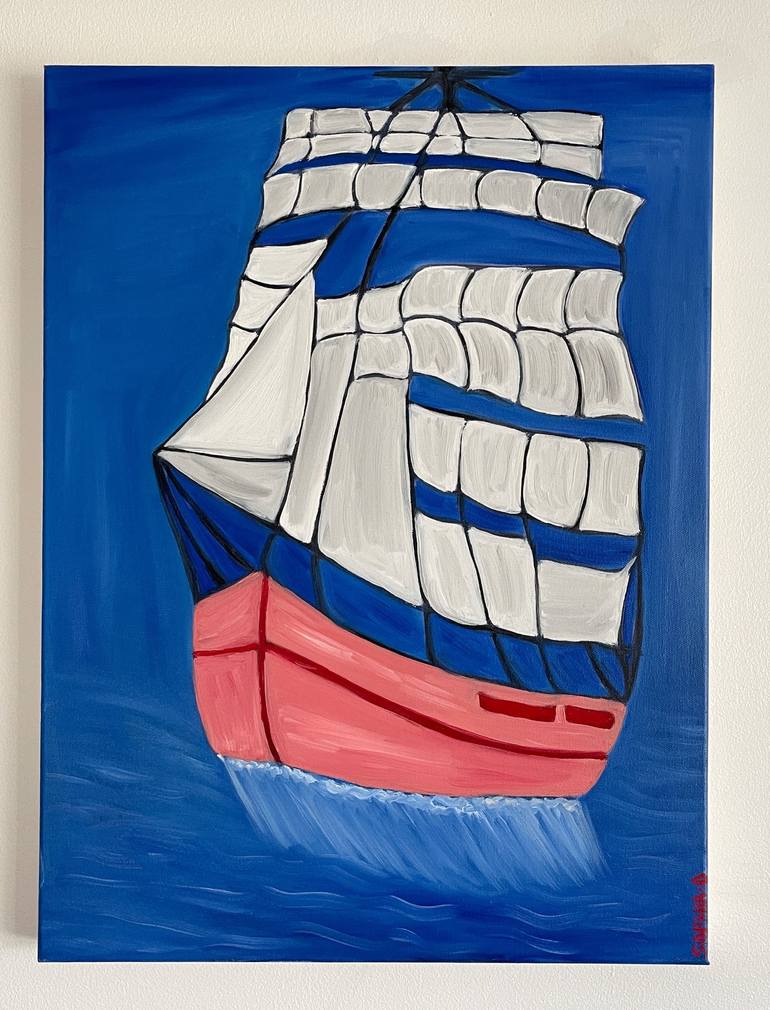 Original Sailboat Painting by Sophia Oshodin