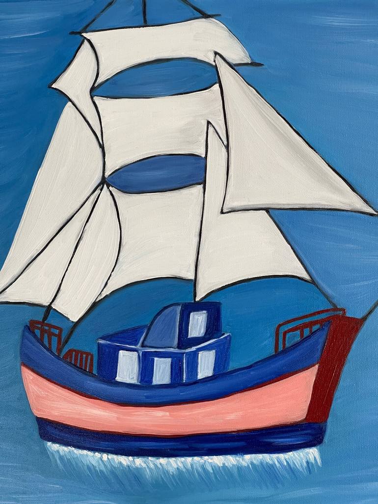 Original Sailboat Painting by Sophia Oshodin