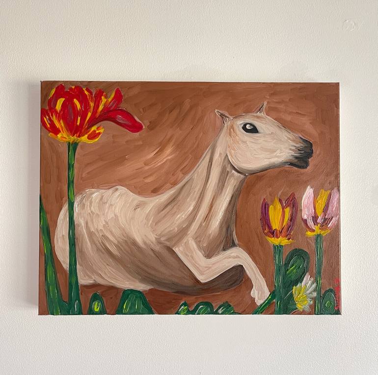 Original Contemporary Horse Painting by Sophia Oshodin