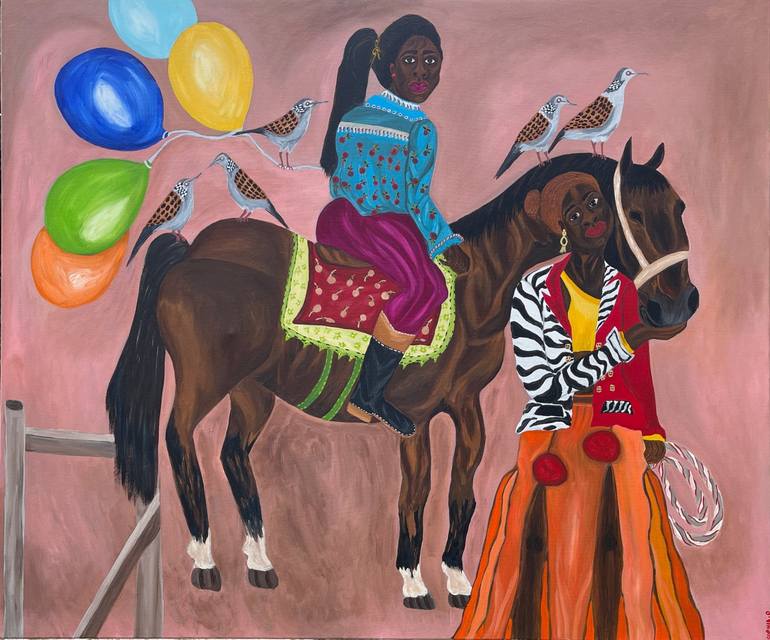 Print of Contemporary Women Paintings by Sophia Oshodin