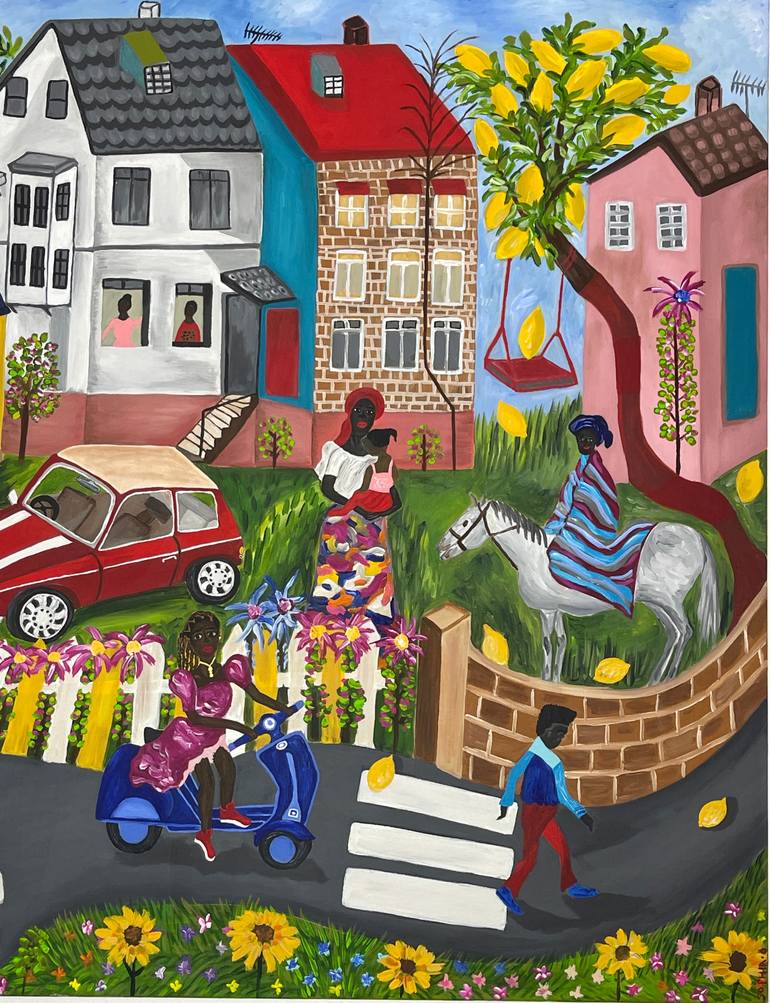 Original Abstract Expressionism People Painting by Sophia Oshodin