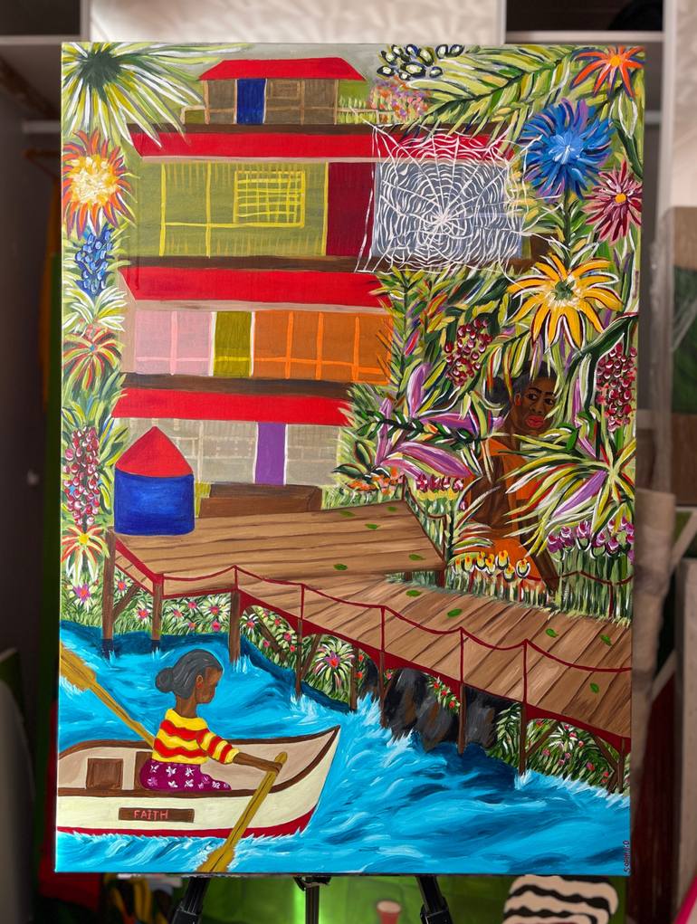 Original Abstract Expressionism People Painting by Sophia Oshodin