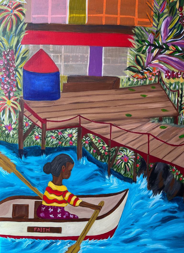 Original Abstract Expressionism People Painting by Sophia Oshodin