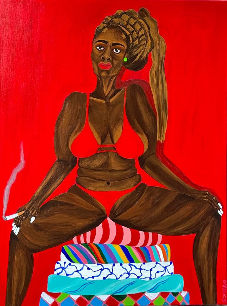 What Was It That You Were Saying About Beauty Original Painting by sophia oshodin