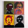 These are unique cubism/portrait style collections of 4 separate mini original Artworks.
Each artwork size is 30 x 23cm.
