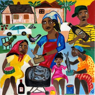 Print of Family Paintings by Sophia Oshodin