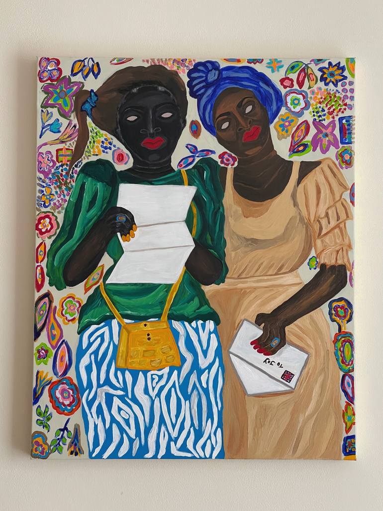 Original Abstract Expressionism People Painting by Sophia Oshodin