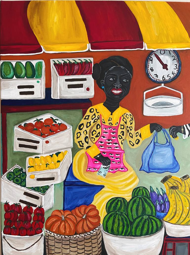 Original Expressionism People Painting by Sophia Oshodin