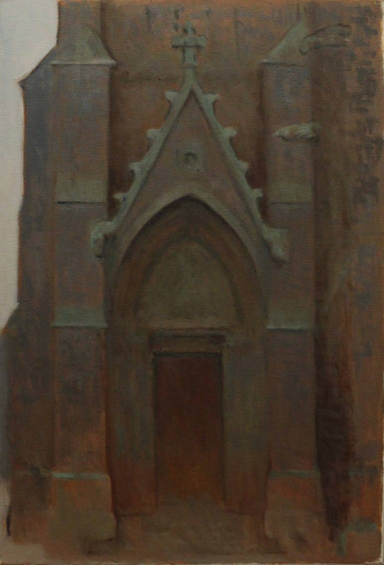 Original Impressionism Architecture Painting by Drazen Romic