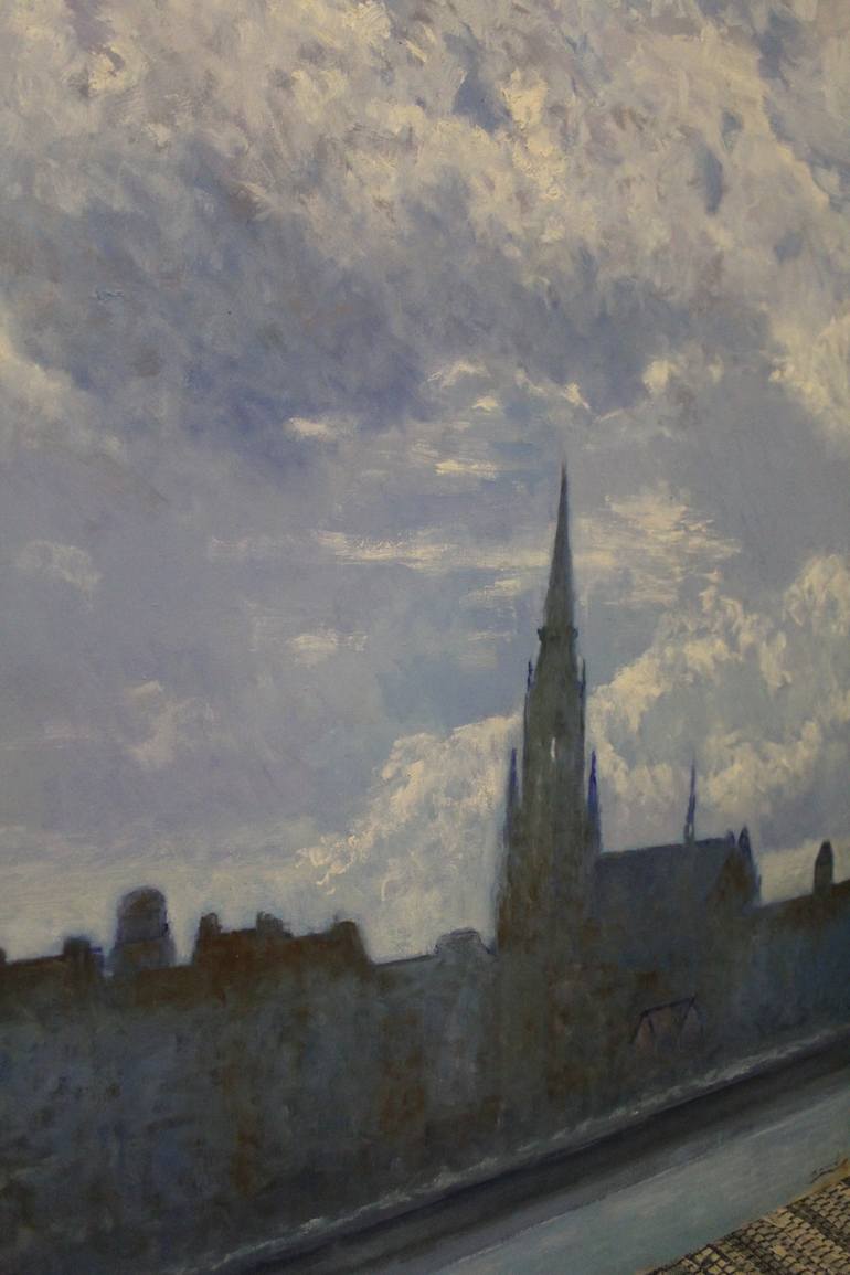 Original Impressionism Cities Painting by Drazen Romic