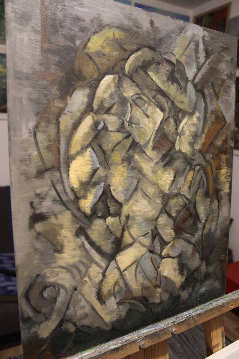 Original Cubism Nude Painting by Drazen Romic