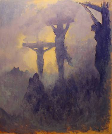 Original Impressionism Religion Painting by Drazen Romic