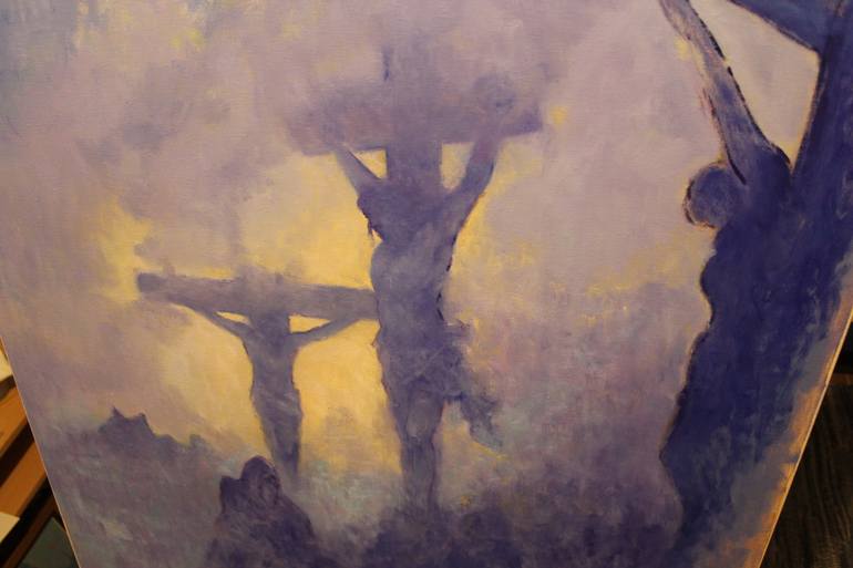 Original Impressionism Religion Painting by Drazen Romic