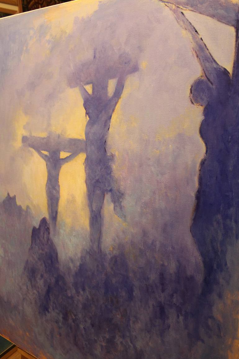 Original Impressionism Religion Painting by Drazen Romic