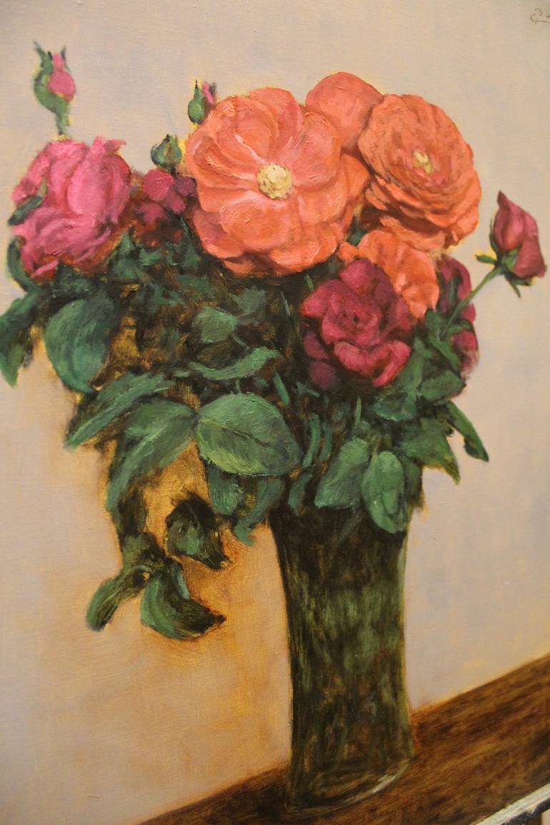 Original Fine Art Floral Painting by Drazen Romic